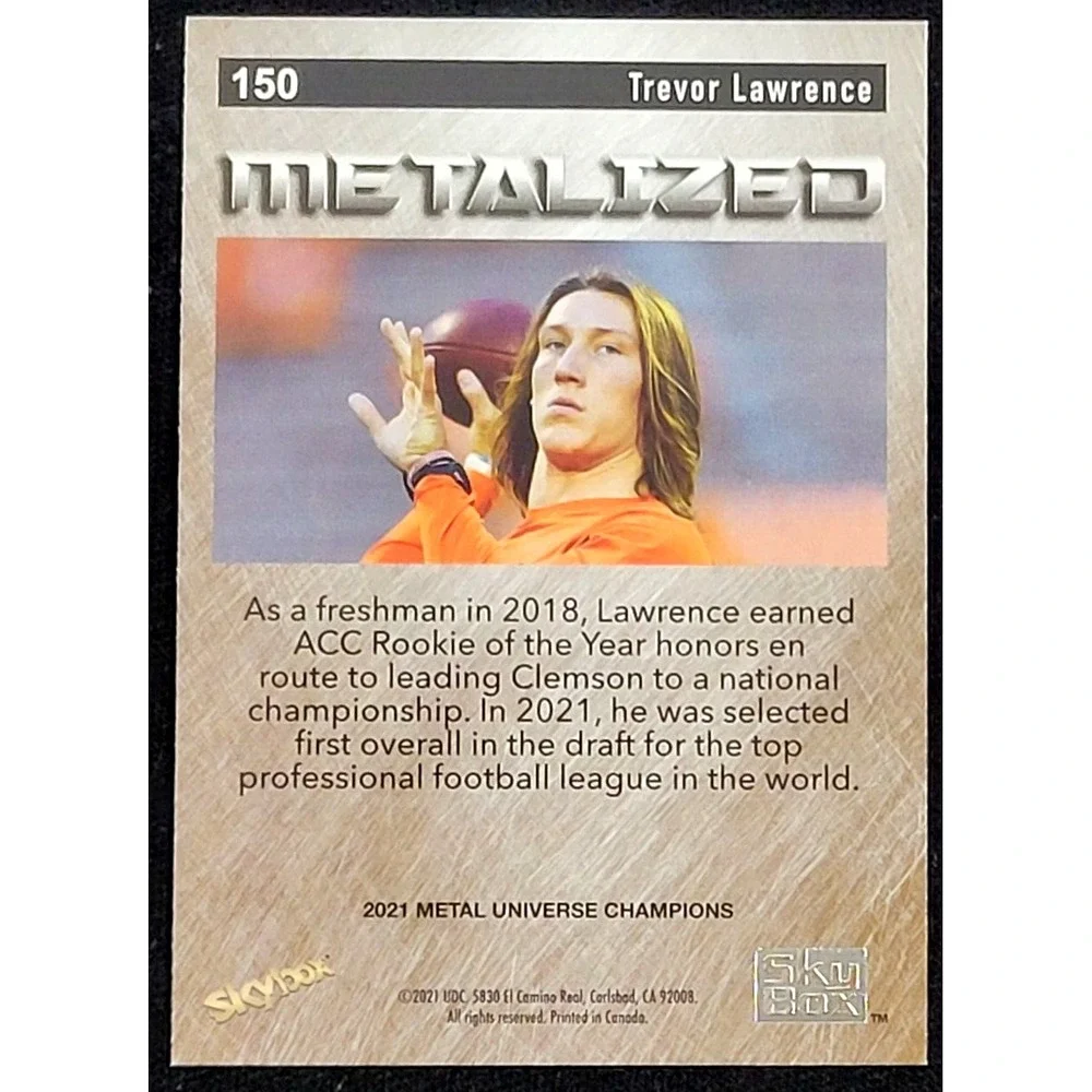 2021 METAL UNIVERSE CHAMPIONS TREVOR LAWRENCE #150‎ METALIZED